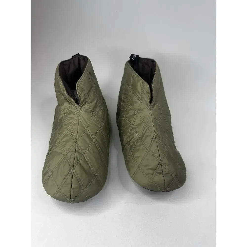 LL Bean Men's Sz XL 12-13 Quilted Slippers Insulated Booties Travel Camping